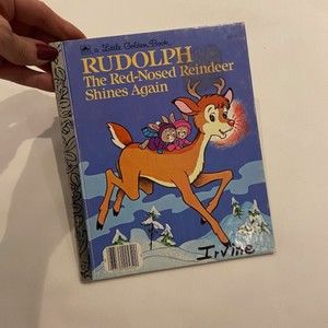 RUDOLPH THE RED NOSED REINDEER SHINES AGAIN A Golden Book Vintage 1982 Childrens